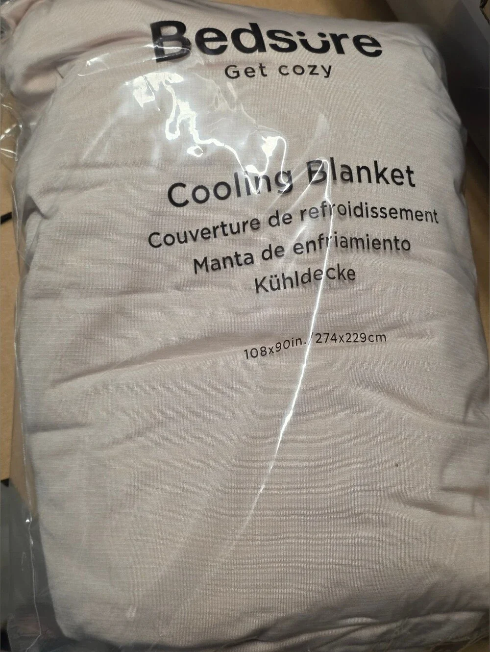 NIB Bedsure Cooling Blanket for Hot Sleepers Lightweight King 108x90 Tapioca